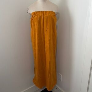 Zara Small Orange Strapless Midi Dress ~ Boho Bohemian Cocoon Relaxed Beach